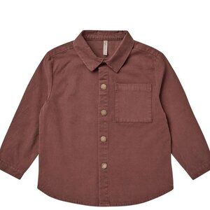 Rylee + Cru Collared Long Sleeve Shirt in Mahogany size 6-12M NWT